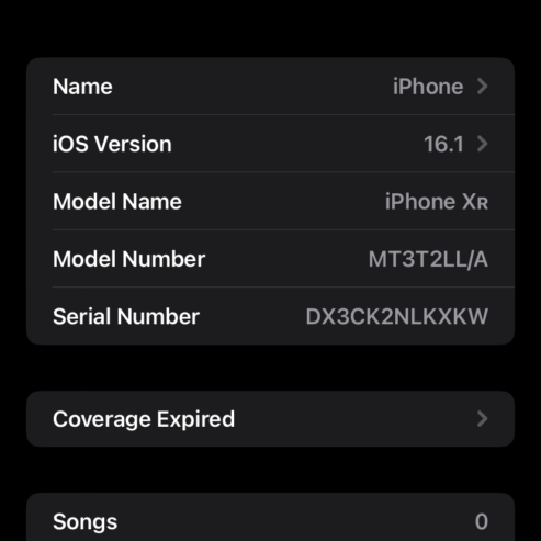 iPhone XR 128 gig battery health